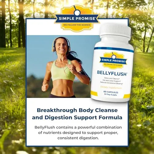 Simple Promise - BellyFlush - Detox and Colon Cleanse - Supports Digestive Health, 60 Capsules Simple Promise Au supplements