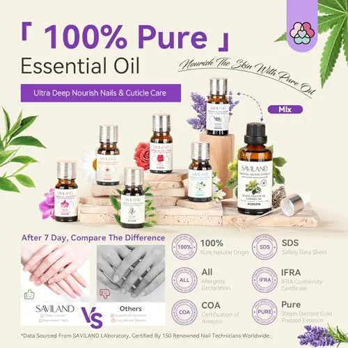 SAVILAND Essential Oils for Cuticle Nails: 100% Pure Natural Essential Oil Tea Tree Lavender Jasmine SAVILAND Au supplements