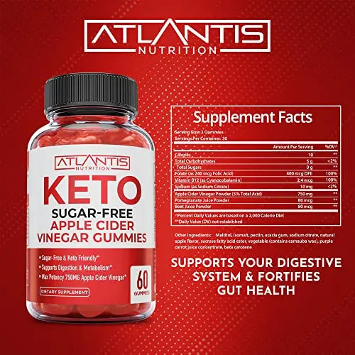 Sugar-Free Keto ACV Gummies for Weight Loss - Apple Cider Vinegar Keto ACV Gummies Atlantis Nutrition Au supplements