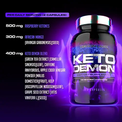Keto Demon – Hardcore Keto Pills – Use with The Keto Diet – Packed with Raspberry Ketones Demon Labz Au supplements