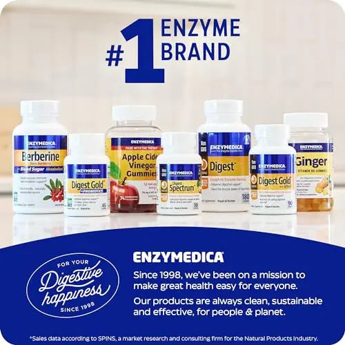 Enzymedica Lypo Gold, Digestive Enzymes for Fat Digestion, Offers Fast Acting Gas Enzymedica Au supplements