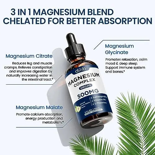 Triple Magnesium Complex Supplement-Magnesium Glycinate, Citrate, Malate Liquid dilib Au supplements