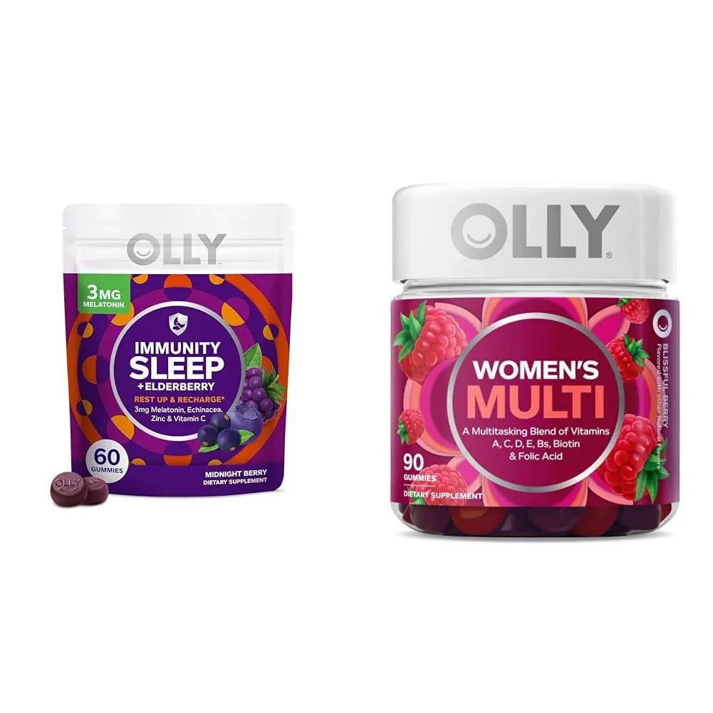 OLLY Immunity Sleep and Women's Multivitamin Gummy Vitamin Bundle (60 + 90 Count) OLLY Au supplements