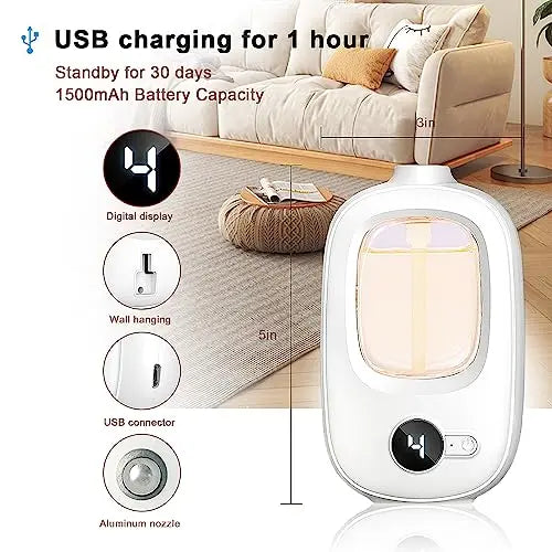 Aeeteek Shangri-la Wall Mounted Essential Oil Diffuser Aroma Oils Refill Rechargeable 4 Mist Modes Aeeteek Au supplements