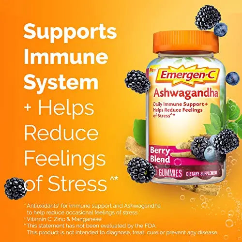 Emergen-C Vitamin C and Ashwagandha Gummies, Dietary Supplement for Immune Support ChapStick Au supplements