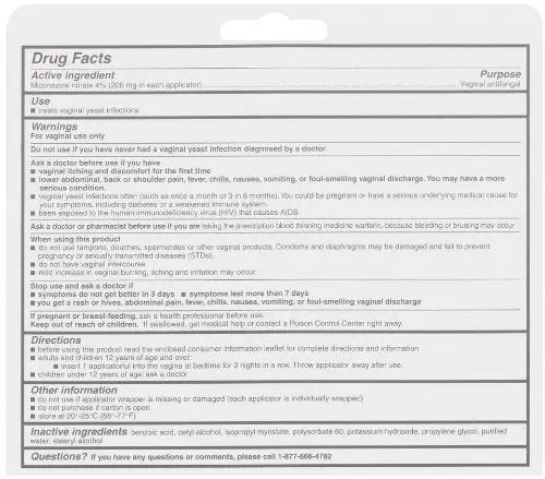 Monistat 3 Vaginal Antifungal Medication, 0.18-Ounce, 3 Prefilled Applicators (Pack of 2) Monistat Au supplements