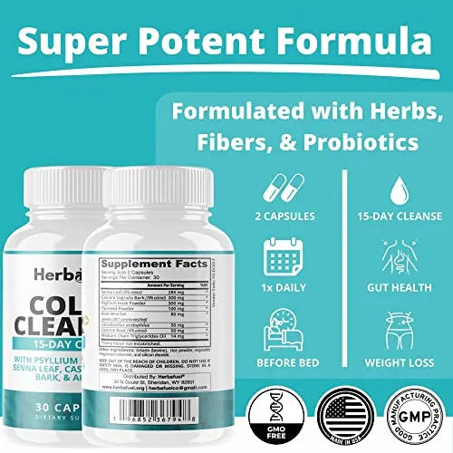Herbafuel Colon Cleanse - Supports Detox, Gut Health, & Bloating Relief - Contains Herbs Herbafuel Au supplements