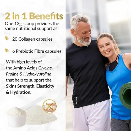 Prebiotic Collagen Powder - 390g Hydrolysed Bovine Collagen Peptides with Prebiotics for Gut Health & Skin Inner Vitality Au supplements