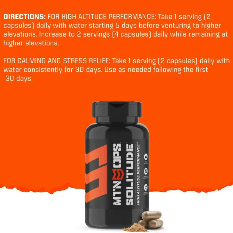 MTN OPS Solitude High-Altitude Performance Supplement (25 Servings), Black, One Size MTN OPS Au supplements