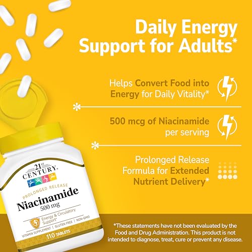 21st Century Niacinamide 500 mg Prolonged Release Tablets, 110 Count