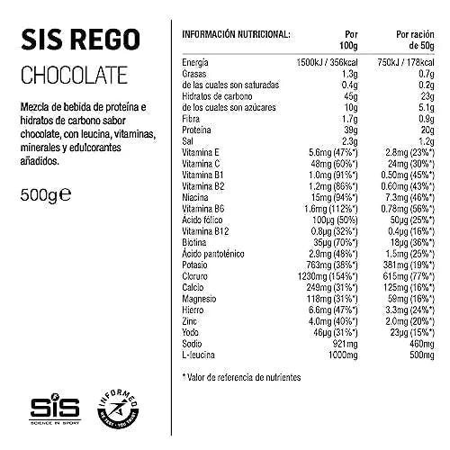 Science In Sport REGO Rapid Recovery Drink Powder, Post Workout Protein Powder, 20 g of Protein Science in Sport Au supplements
