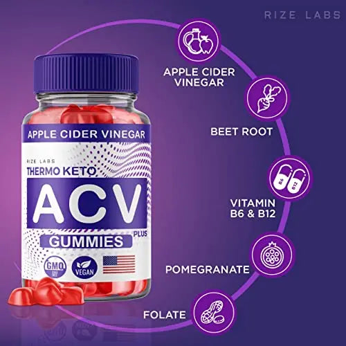 rize labs (2 Pack) Thermo Keto Gummies - ACV for Advanced Weight Loss with Apple Cider rize labs Au supplements