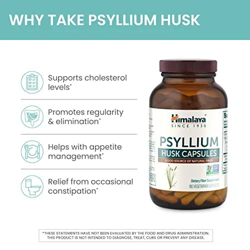 Himalaya Psyllium Husk Capsules, Natural Daily Fiber Supplement, Regularity, Constipation Himalaya Au supplements
