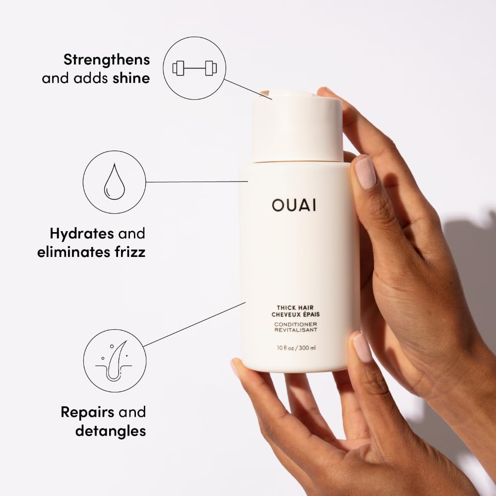 OUAI Thick Hair Shampoo & Conditioner Set, Travel Size - Moisturizing Shampoo & Conditioner - With Keratin, Marshmallow Root, Shea Butter & Avocado Oil - Sulfate, Paraben & Phthalate Free (3 Oz) OUAI Au supplements