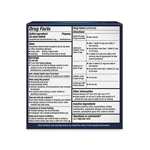 Xyzal Allergy Pills, 24-Hour Allergy Relief, 80-Count, Original Prescription Strength Xyzal Au supplements