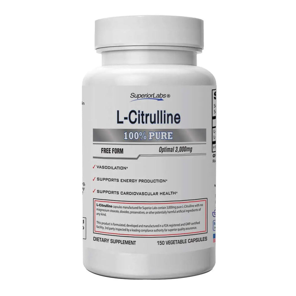 Superior Labs – Pure L-Citrulline – Free Form – Optimal 3,000mg Dosage – 150 Vegetable Superior Labs Au supplements