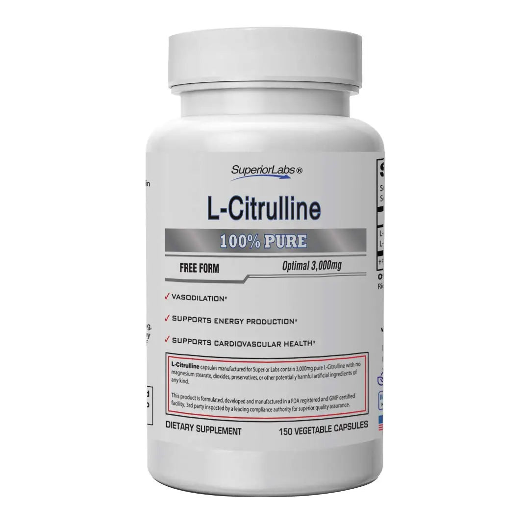 Superior Labs – Pure L-Citrulline – Free Form – Optimal 3,000mg Dosage – 150 Vegetable Superior Labs Au supplements