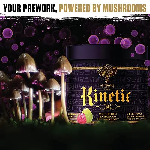 Ambrosia Kinetic Organic Preworkout, Mushroom Enhanced Natural Pre Workout Supplement Ambrosia Au supplements