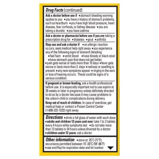 Ecotrin Safety Coated Aspirin Arthritis Pain Reliever Tablets, Regular Strength, NSAID 325 mg, 125 ct (Pack of 2) Ecotrin Au supplements