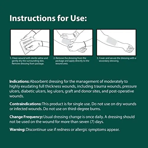 Pivot Calcium Alginate Wound Dressing – All-Natural First Aid | 4x5 Dressin LMP LINKS MEDICAL PRODUCTS INC. Au supplements