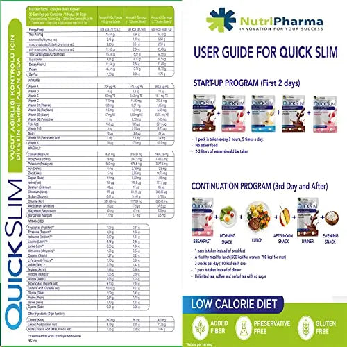 Quick Slim Meal Replacement Shake for Weight Loss, 30 Servings, 20g Protein, 27 Vitamins NUTRIPHARMA Quick Slim Au supplements