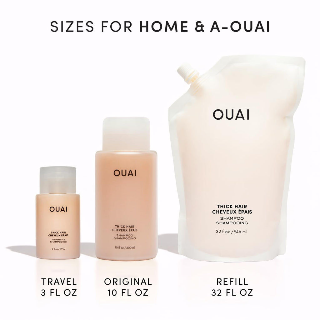 OUAI Thick Shampoo Refill - Moisturizing Shampoo with Keratin, Marshmallow Root, Shea Butter & Avocado Oil for Thick Hair - Strengthens & Hydrates - Paraben, Phthalate & Sulfate Free (32 Fl Oz) OUAI Au supplements
