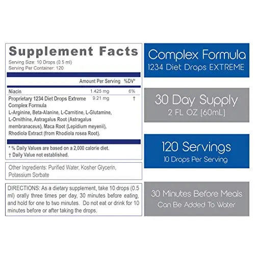 Creative Bioscience 1234 Diet Drops Extreme, 2 Fl Oz (4 Pack) Creative Bioscience Au supplements