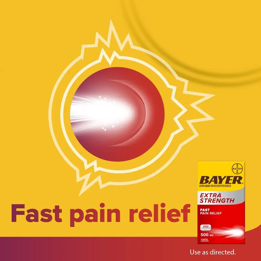 Bayer Aspirin Extra Strength, Aspirin 500mg, Pain Relief Pills, Fever Reducer and Headache Relief for Adults, 100 ct Bayer Au supplements
