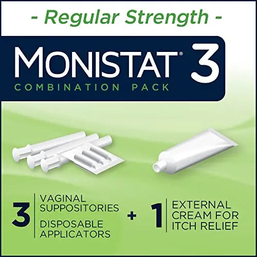 Monistat 3 Day Yeast Infection Treatment for Women, 3 Miconazole Suppository Inserts & External Monistat Au supplements
