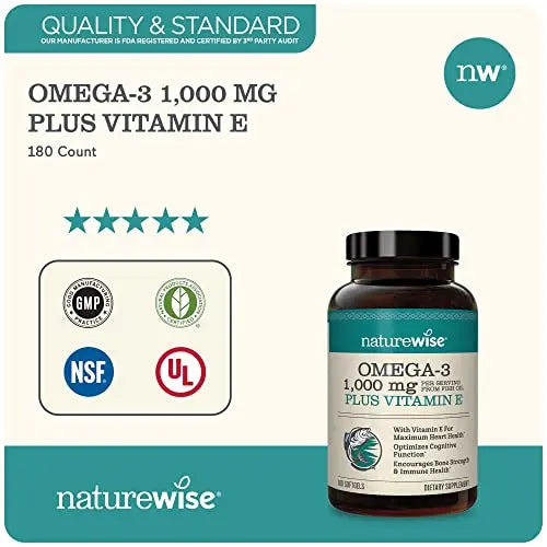 NatureWise High-Potency 1000mg Omega 3 with 600mg EPA, 400mg DHA, & Vitamin E NatureWise Au supplements
