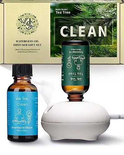 VTS Waterless Diffuser with Essential Oils Set, Tea Tree Essential Oil Aromatherapy Gift Set VEDA TINDA SCENT Au supplements