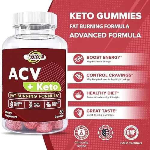 60 Counts Keto ACV Gummies Advanced Formula - Diet Gummies for Women & Men Sukol Au supplements