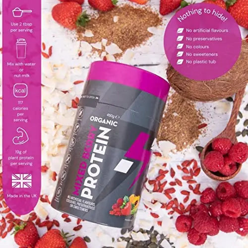 Hylife Nutrition - Organic Protein Powder - Mixed Berry Vegan Protein Powder (450g - 15 Servings) Hylife Nutrition Au supplements
