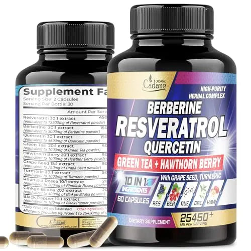 Premium Resveratrol Supplement 25450mg - Healthy Aging, Heart, Brain & Immune Support Organic Cadane Au supplements