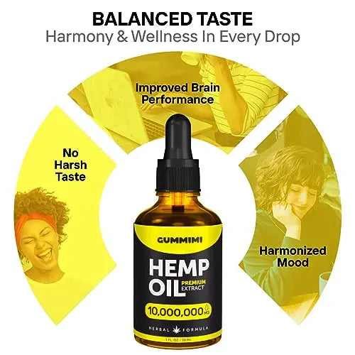 GummiMi Оrganic Hеmp Oil 10 000 000 mg - Natural Drops - Rich in Vitamins B, C, E GummiMi Au supplements