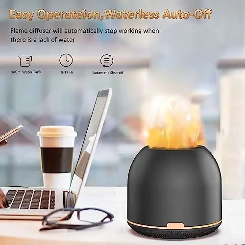 Flame-Light Aroma Diffuser,Ultrasonic Aromatherapy Diffuser with Auto-Off Function Timers Otheya Au supplements