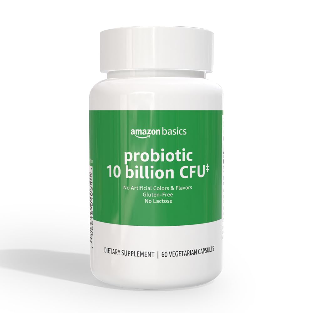 Amazon Basics Daily Probiotic, 10 Billion Active Cultures, Supporting Digestive and Intestinal Health, Capsule, 60 Count, Two Month Supply Amazon Basics Au supplements