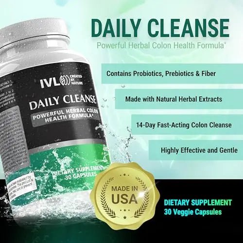 IVL - Daily Cleanse Herbal Colon Health Formula - Detoxification, Probiotic, Digestive Support IVL Au supplements