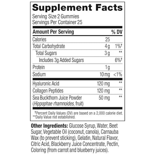 OLLY Glowing Skin Gummy, 25 Day Supply (50 Count), Plump Berry, Hyaluro OLLY Au supplements