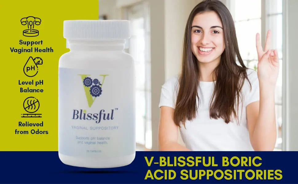 V Blissful Boric Acid Suppository & Soothing Vaginal Solution for Yeast Infection & Bacterial Vaginosis V Blissful Au supplements