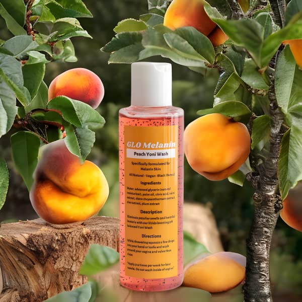 GLO Melanin Peach Yoni Wash with Aloe Vera, All Natural Feminine Wash for Women pH Balance Glo Melanin Au supplements