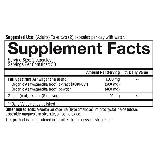 Youtheory ashwagandha Capsule, Helps Maintain Normal cortisol Level, Helps Reduce Youtheory Au supplements