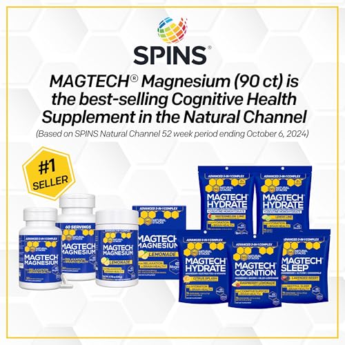 MagTech Magnesium Hydrate Packets - Sugar Free Hydration Powder - Magtein Magnesium L-Threonate, Glycinate & Taurate - 200mg Chelated Triple Complex - Supports Hydration & Brain Health* - 14 Servings NATURAL STACKS Au supplements