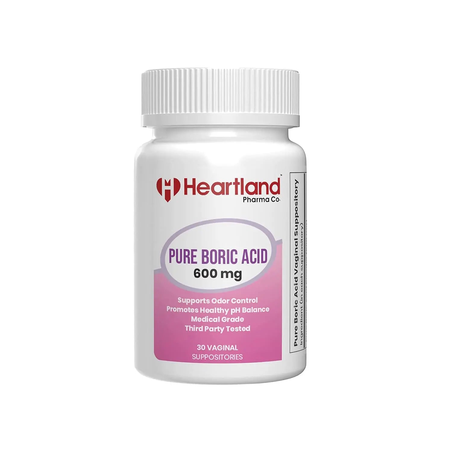 Heartland Pharma Boric Acid Vaginal Suppositories Medical Grade 100% USA Manufactured (30 ct)(1 Pack) Heartland Pharma Au supplements
