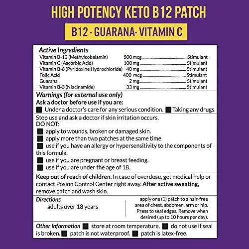 VitaPatch Keto Patch with B12 Methylcobalamin and Vitamin Guarana B12 Patch for Energy VitaPatch Au supplements