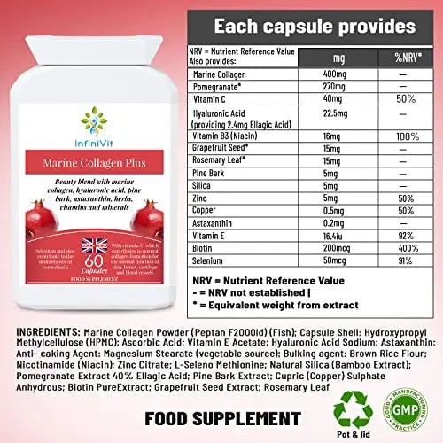 InfiniVit Marine Collagen Plus Blend Capsules - Hair Growth Enhancer with Enriched Vitamin C and Vitamin E InfiniVit Au supplements