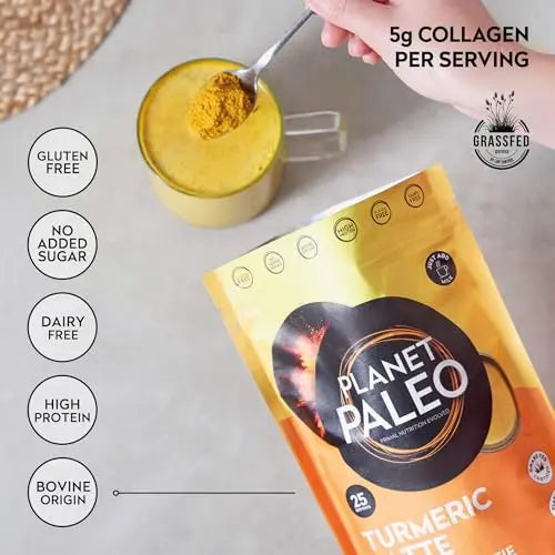 Planet Paleo Pure Collagen - Turmeric Latte (260g, 25 Servings) Planet Paleo Au supplements