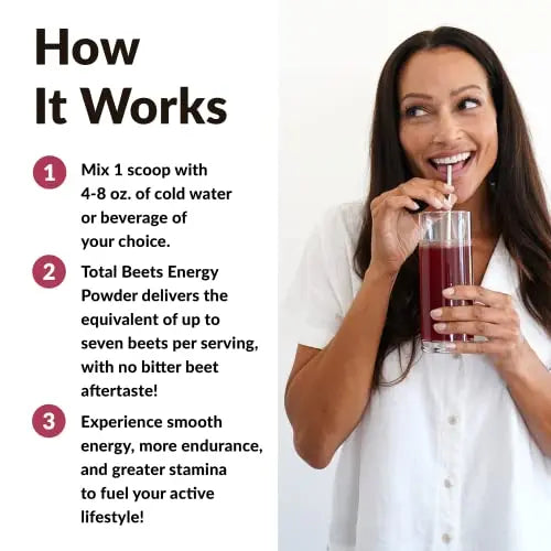 Force Factor Total Beets Energy Drink Mix, Superfood Beet Root Powder with Nitrates Force Factor Au supplements