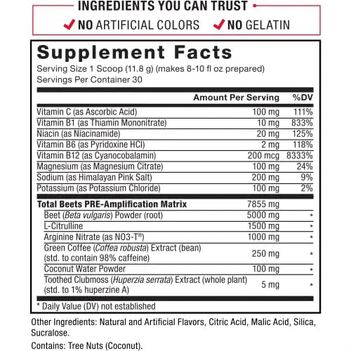 FORCE FACTOR Total Beets Pre-Workout Powder to Boost Energy & Endurance, Increase Force Factor Au supplements
