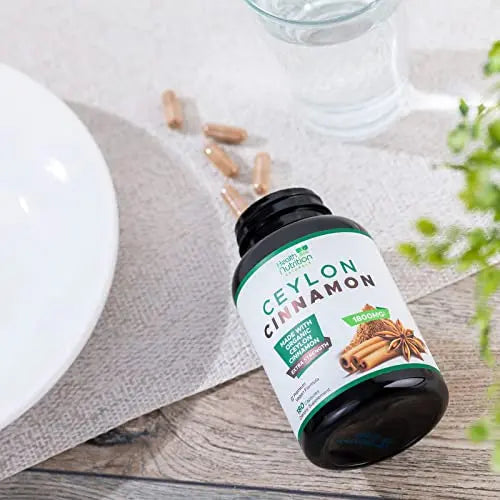 Pure Ceylon Cinnamon Capsules - Certified Organic Cinnamon Pills, Non-GMO, Dairy & Gluten Health Nutrition Naturals Au supplements